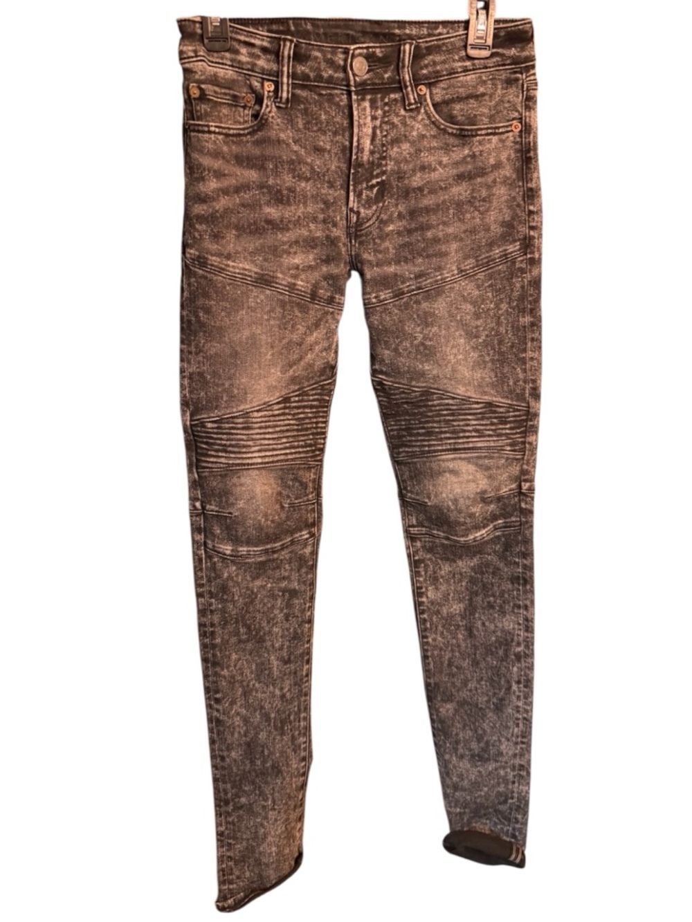 American Eagle Outfitters Stacked Skinny Black Acid Wash Jeans, size 29 x 30